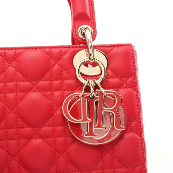 Dior LADY MY ABCDIOR Cannage Small Handbag Bag Red - Picture 8 of 9